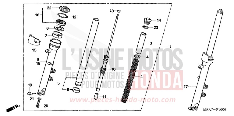 FRONT FORK for CBF1000 ABS BOMBAY ORANGE METALLIC (YR254) from 2007